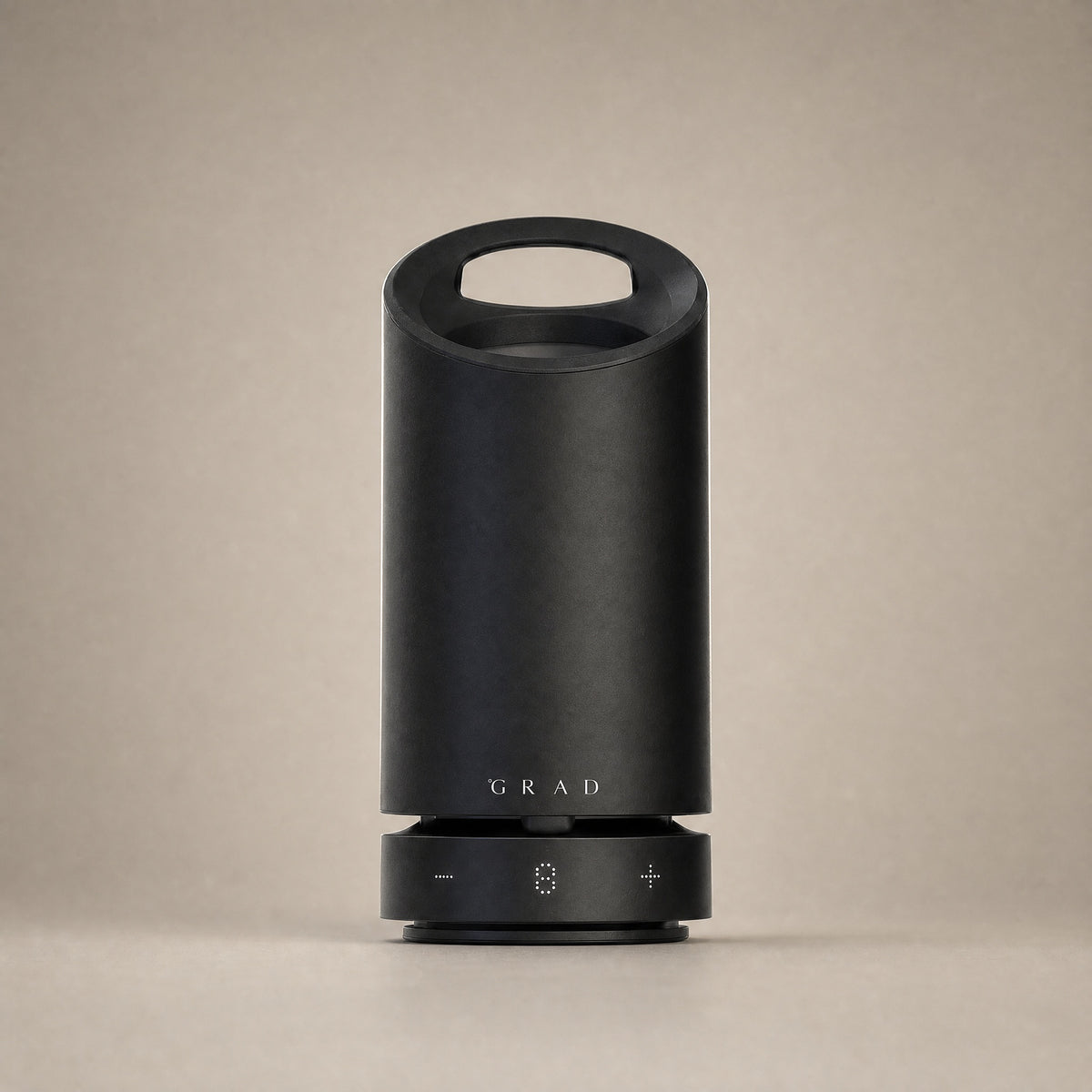 GRAD No.1 Black Edition matte black portable wine cooler with a bottle of red wine